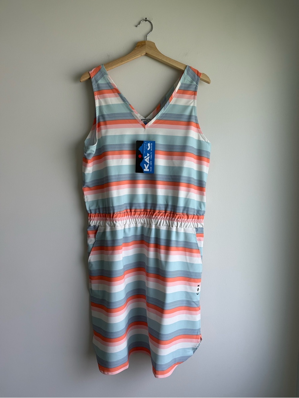 KAVU Ensenada Dress Cool Stripe NWT Medium